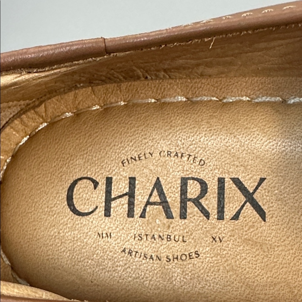NWOB Charix Camel Leather Loafers Made in Turkey Memory Foam Insoles Size EU 41 - Picture 11 of 14